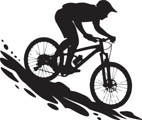 Naklejka premium Mountain Biker Silhouette Vector
