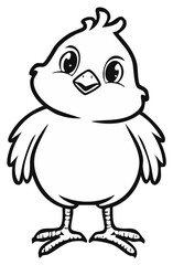 Obraz premium Cute cartoon chicken illustration, isolated on white background.