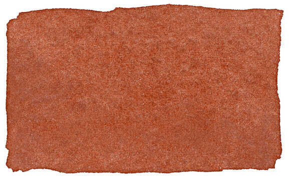 Abstract terracotta red watercolor texture isolated on transparent background