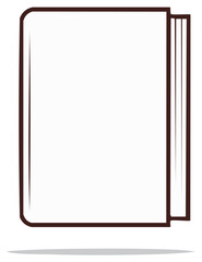 Open blank book icon with brown outline and pages detail