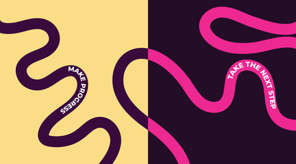 Obraz premium Vibrant squiggly lines artwork with contrasting colors