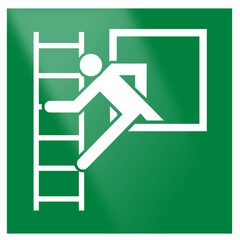 Emergency Escape Ladder Sign – Window Evacuation Route Safety Symbol E016 Iluustration © Studio Opgetakeld