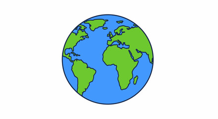Fototapeta premium Globe Illustration Showing Continents and Oceans.