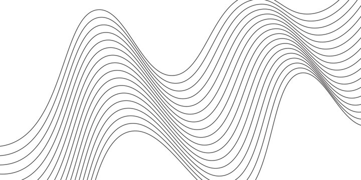 PrintVertical abstract flowing line waves, striped corner pattern, decorative graphic design element.