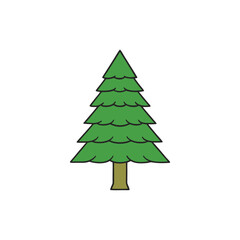 Obraz premium Pine tree illustration for Canada day nature theme