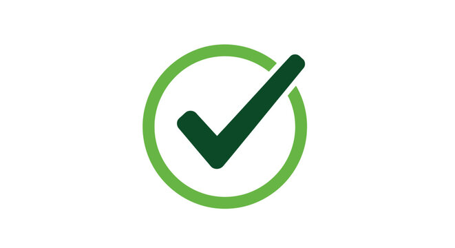 Green Check Mark Icon Symbol.