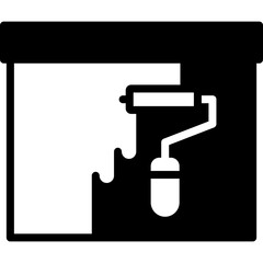Fototapeta premium paint roller icon illustration design with solid