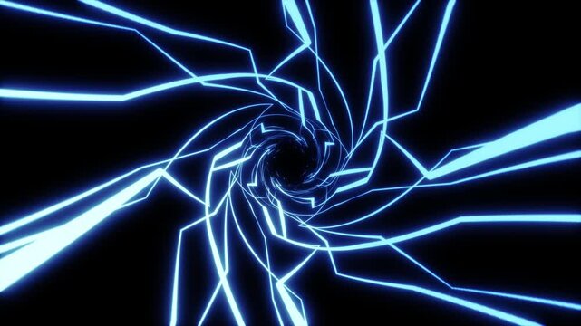Blue Electric swirl lightning spark loop effect animation