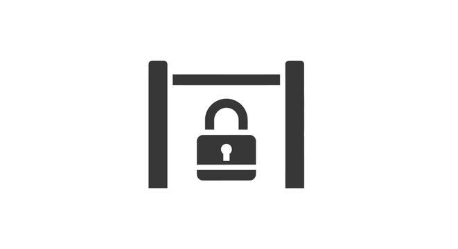 Padlock on a metal gate symbol.