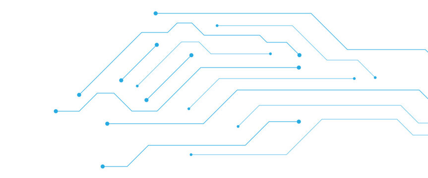 Abstract white blue digital technology futuristic circuit board background design. Technology dots lines connect network background.