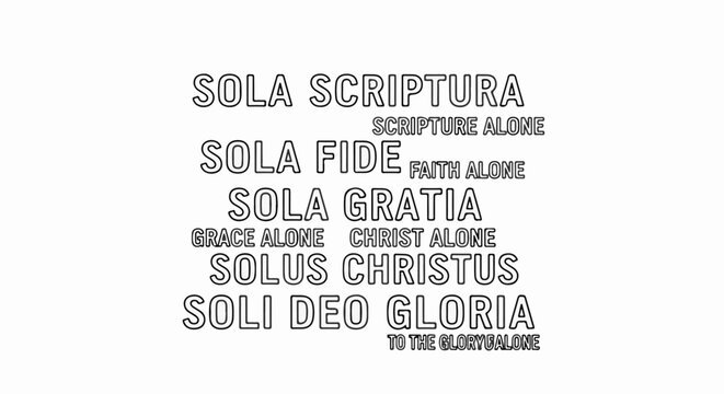Five Latin phrases and their English translations regarding religious doctrine