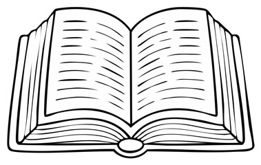 Open Book Illustration with Blank Lined Pages Ready for Text and Drawing
