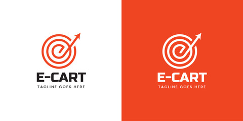 Ecommerce Target Logo Design with Arrow for Online Shopping Brand
