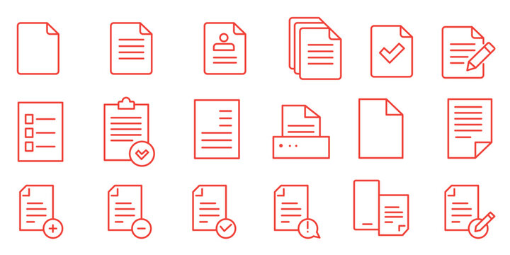 Legal documents icon set. Editable line icons. Vector illustration.