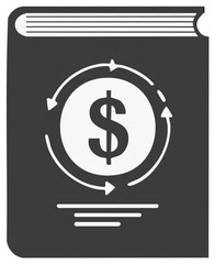 Obraz premium Financial education manual with dollar symbol and circulation arrows