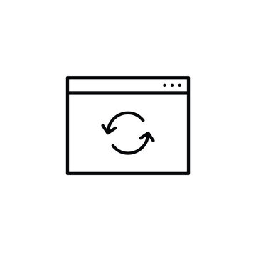 Renew arrows on web page. Connection restored, content cycle. Pixel perfect, editable stroke vector icon