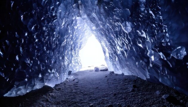 Mystical Ice Cave - A Glimpse into a Frozen Wonderland.