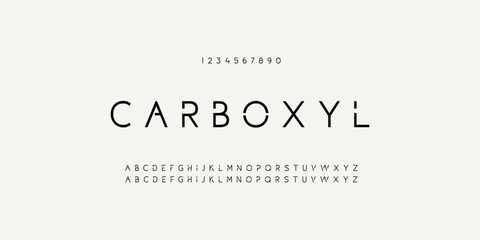Modern Sports tech font typography. MINIMAL vector typeface for a company. Minimal gaming fonts for logo design. © ch