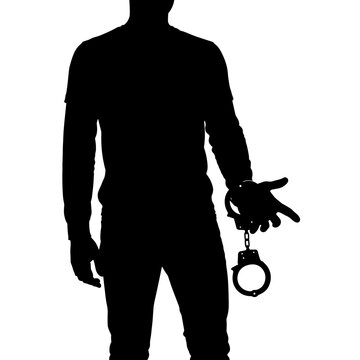 black silhouette of a person having handcuffs removed symbolizing acquittal justice concept legal freedom concept  