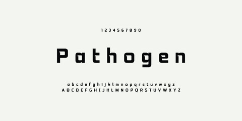 Fototapeta premium Modern Sports tech font typography. MINIMAL vector typeface for a company. Minimal gaming fonts for logo design.