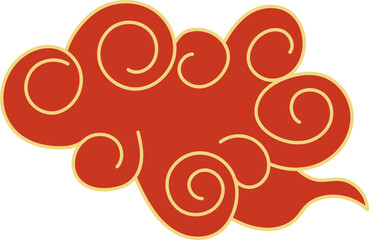 Asian clouds chinese japanese Line cloud Decorative