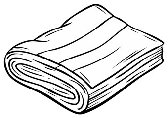 Folded Fabric Stack Illustration Isolated Simple Sketch
