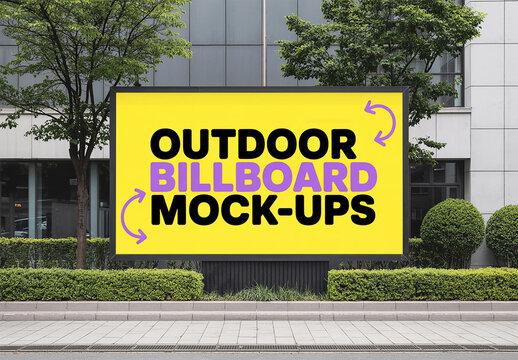 Large Outdoor Billboard Signage Mockup in Urban Setting