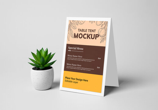 Minimalist Table Tent Card Mockup