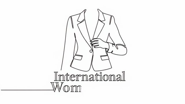 Minimalist single continuous line drawing of a hanging jacket