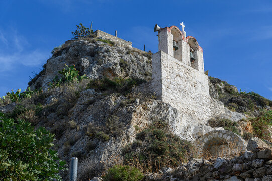 Hillside Chapel with Twin Bell Towers, Elea, Greece
