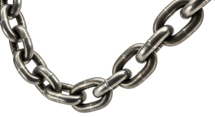 Fototapeta premium A close-up view of a sturdy metal chain on a white background