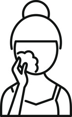 Obraz premium Woman washing face with cleanser, illustrating beauty and hygiene