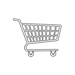 Empty Shopping Cart Icon for E-commerce and Retail Industry Use