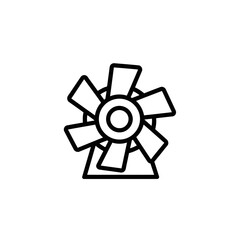 Obraz premium Minimalist Black and White Line Drawing of a Gear or Mechanical Part