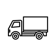 Fototapeta premium Minimalist Line Art Illustration of a Modern Delivery Truck for Logistics and Transportation