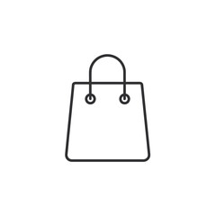 Minimalist Line Art Illustration of a Shopping Bag for Commercial Use