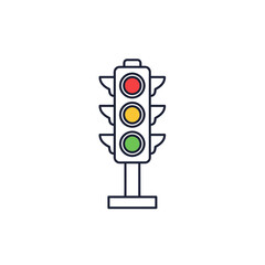 Minimalist Illustration of Traffic Light Signal for Road Safety or Urban Traffic Control
