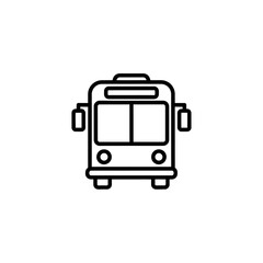Fototapeta premium Minimalist Line Drawing of a City Bus, Black and White Vector Illustration for Transportation Topics