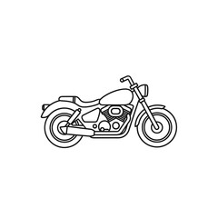 Fototapeta premium Minimalist Line Drawing of a Classic Motorcycle for Creative Design Projects