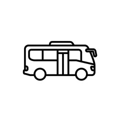 Fototapeta premium Minimalist Line Drawing of a Public Transit Bus for Transportation and Travel Themes