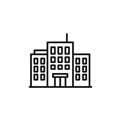 Obraz premium Modern City Office Building with Multiple Windows and Central Entrance