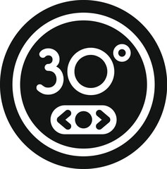 Obraz premium Black and white icon showing angle measurement with setting controls