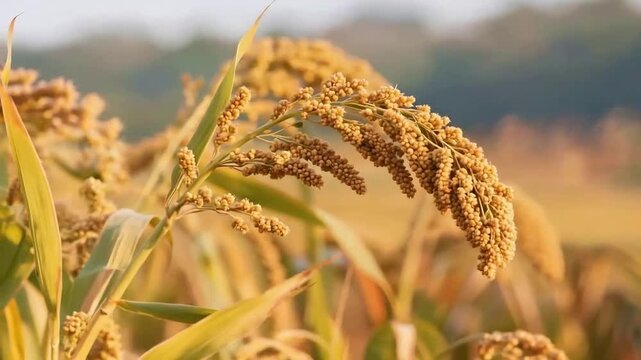 The golden millet crop has had a bountiful harvest