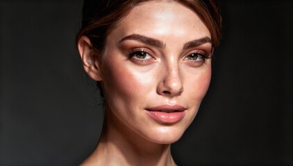 Obraz premium Zdjęcie modelki, twarz w zbliżeniu, piękna kobieta, super modelka