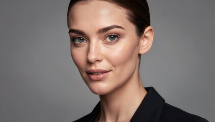 Obraz premium Zdjęcie modelki, twarz w zbliżeniu, piękna kobieta, super modelka