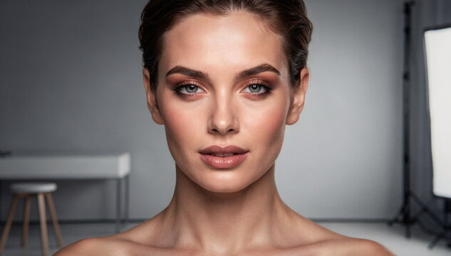 Zdjęcie modelki, twarz w zbliżeniu, piękna kobieta, super modelka