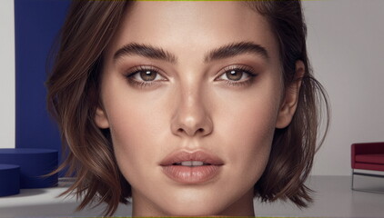 Zdjęcie modelki, twarz w zbliżeniu, piękna kobieta, super modelka