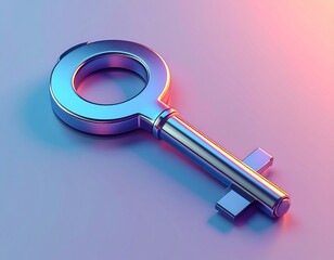 Cybersecurity Concept with Password Manager Key Icon (No Text)