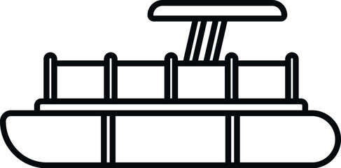 Pontoon boat vector icon on a white background, symbolizing water recreation © anatolir