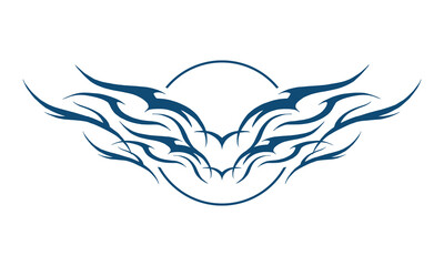 Obraz premium hand drawn gothic ornament tribal futuristic tattoo symetrical style illustrations